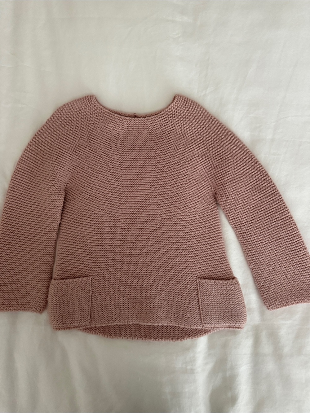 Zara Dusty Pink Knit Crewneck Sweater